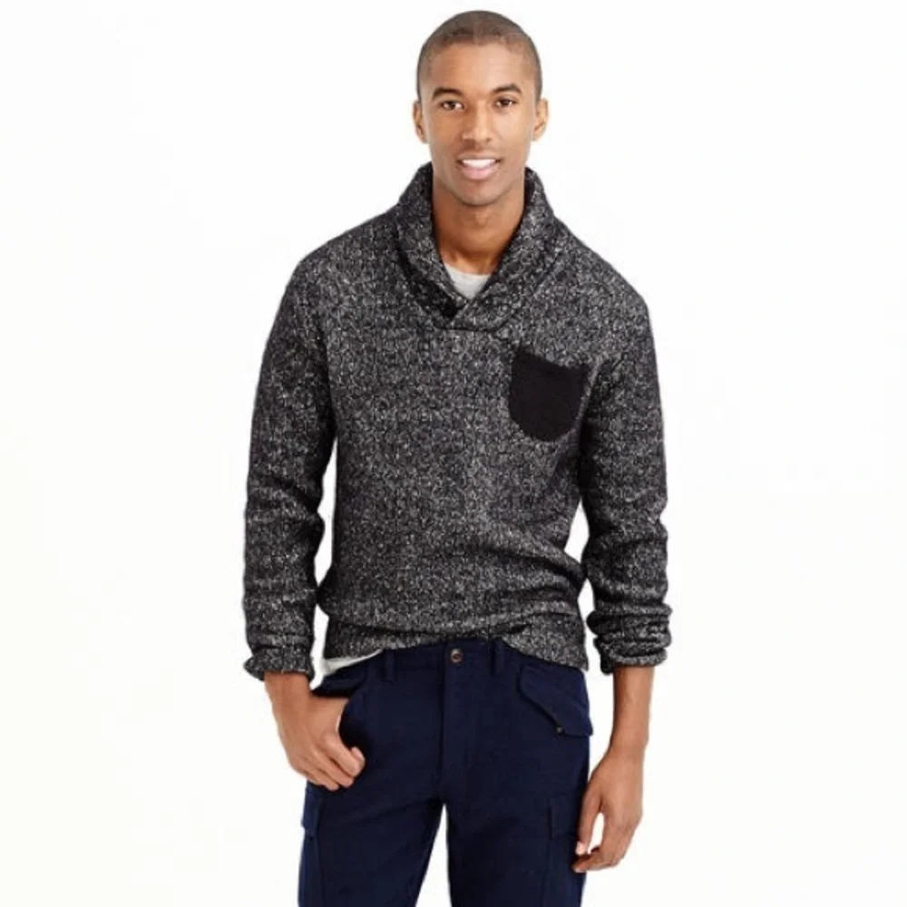 J. Crew Gray Merino Funnel Neck Pullover Sweatshirt XL